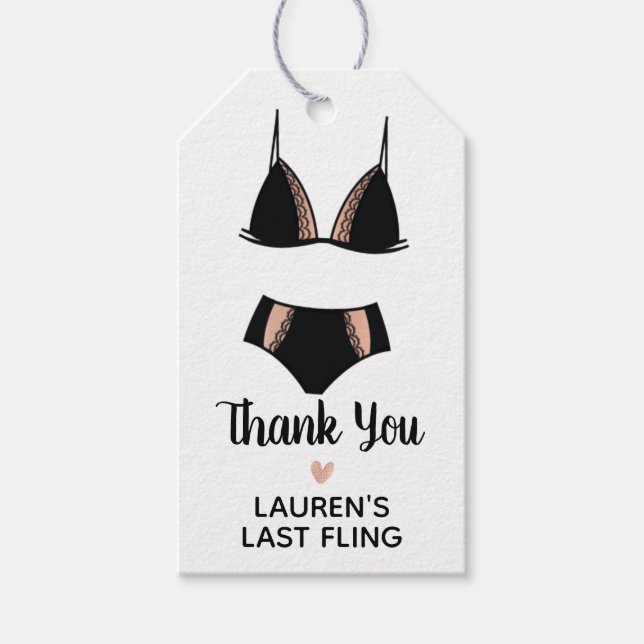 Lingerie Bachelorette Party Favour Tag (Front)