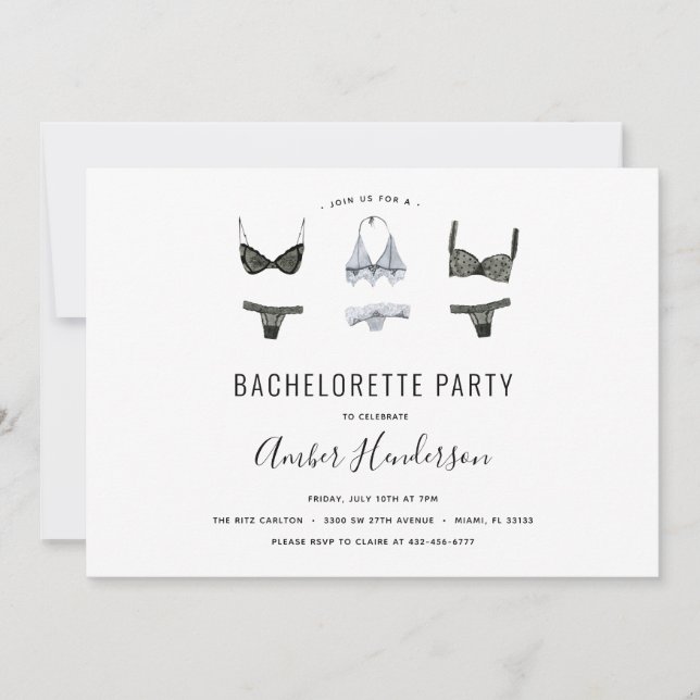Lingerie Bachelorette Party Invitation (Front)