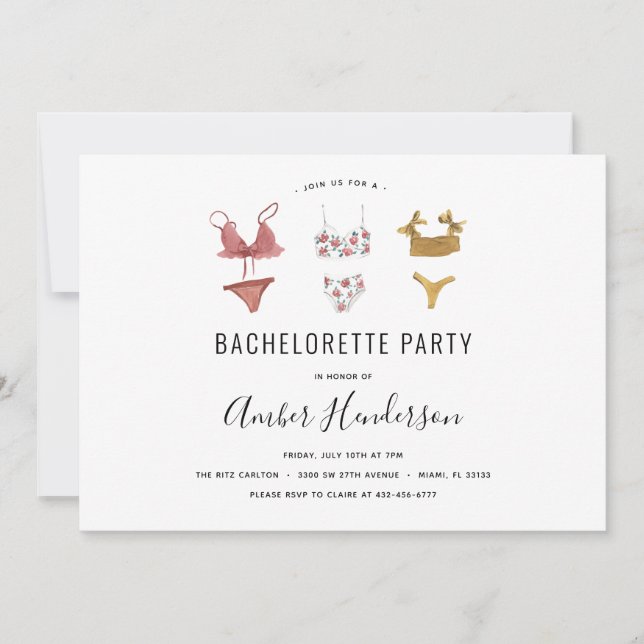Lingerie Bachelorette Party Invitation (Front)