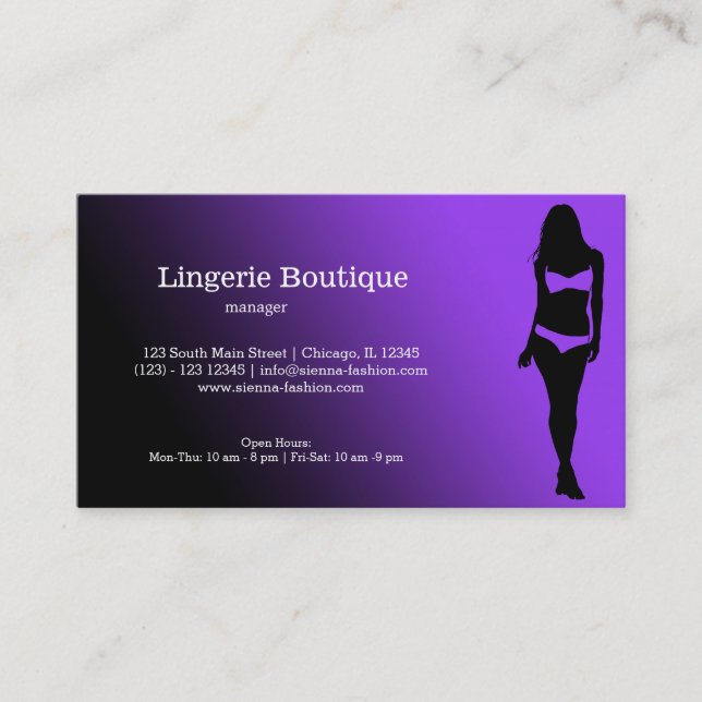 Lingerie Boutique Business Card (Front)