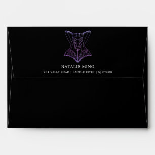 Lingerie Boutique Logo Black Purple Glitter Envelo Envelope