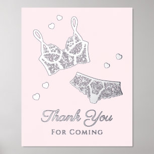 Lingerie Bridal Shower Bachelorette Party Welcome Foil Prints