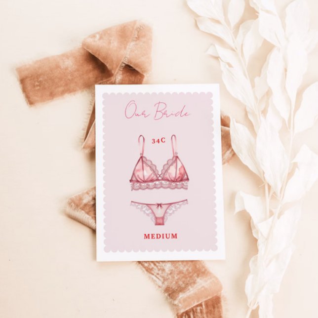 Lingerie Bridal Shower Bachelorette Size Card (Creator Uploaded)