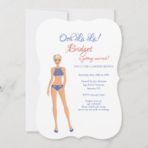 Lingerie Bridal Shower Blue Invitation