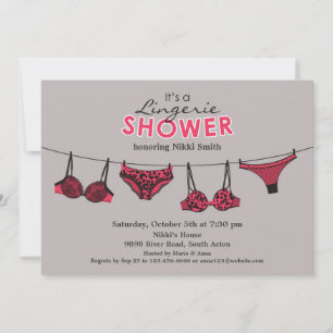 Lingerie Bridal Shower Flat Invitation