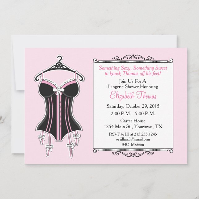 Lingerie Bridal Shower Invitation (Front)