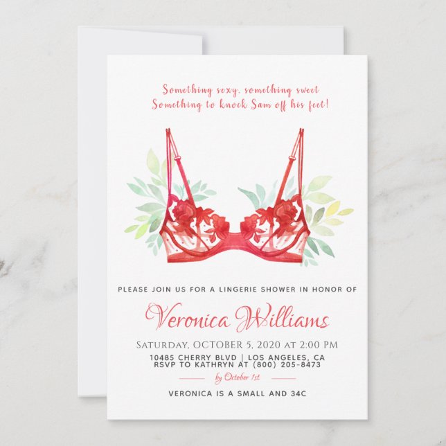 Lingerie Bridal Shower Invitation (Front)