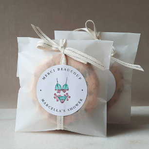 Lingerie Bridal Shower Thank You Favour Classic Round Sticker