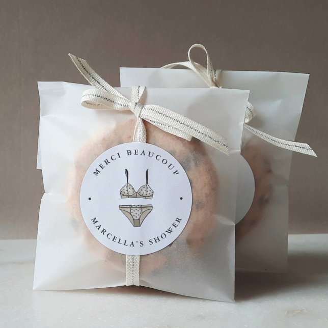 Lingerie Bridal Shower Thank You Favour Classic Round Sticker (Creator Uploaded)