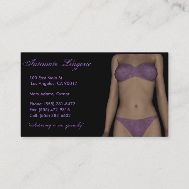 Lingerie Business Card (Front)