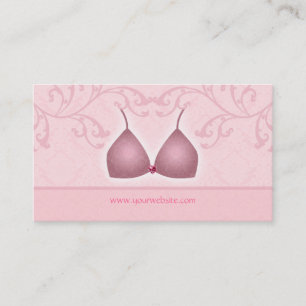 Lingerie Business Card Damask Bra Pink