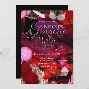 Lingerie & Candy Party Girls Invitation Flyer