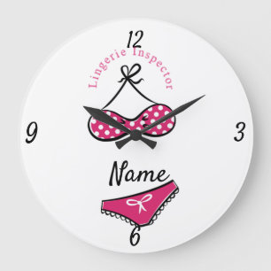 Lingerie Inspector Thunder_Cove  Large Clock