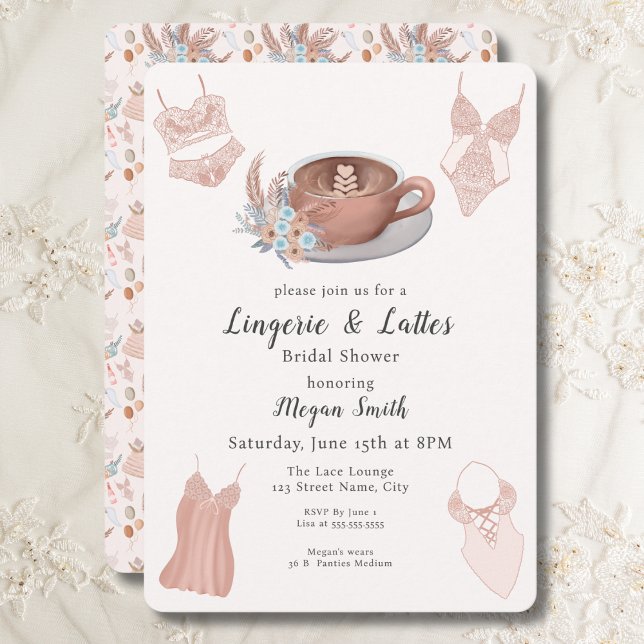 Lingerie & Lattes Bridal Shower Invitation (Creator Uploaded)