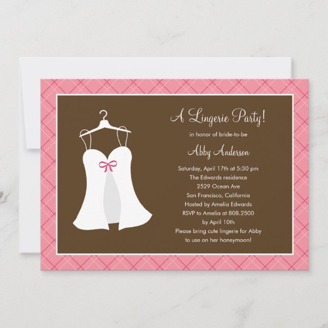 Lingerie Party Bridal Shower Invitation (Front)