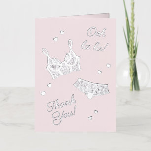 Lingerie Party Bridal Shower Panty Party Thank You Foil Greeting Card