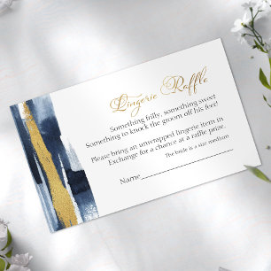 Lingerie Raffle   Abstract Blue Bridal Shower Enclosure Card