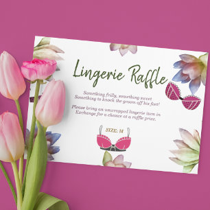 Lingerie Raffle Bridal Shower Enclosure Card