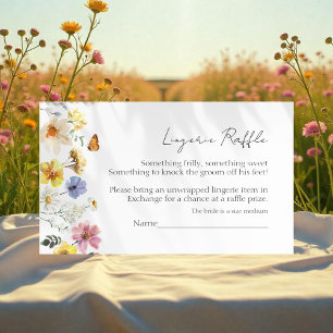 Lingerie Raffle Wildflower Boho Bridal Shower Enclosure Card