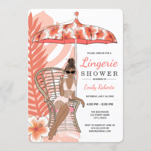 Lingerie Shower African American Bride Invitation