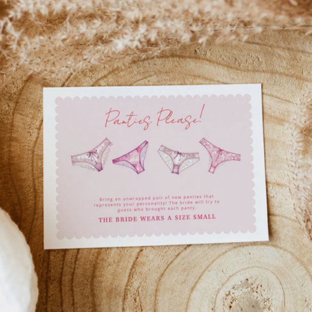 Lingerie Shower Bachelorette Panty Game Card (Creator Uploaded)
