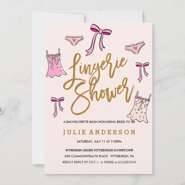 Lingerie Shower // BACHELORETTE PARTY invitation (Front)