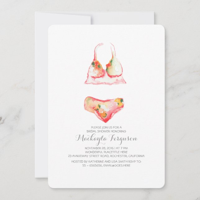 Lingerie Shower Bridal Shower Invitations (Front)