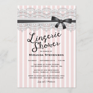 Lingerie Shower Chic Lace Garter Party Invitation