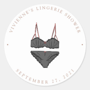 Lingerie Shower Classic Round Sticker