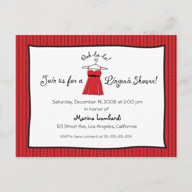 Lingerie Shower Invitation (Front)