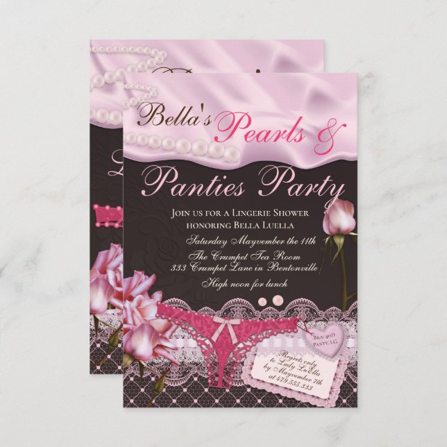 Lingerie Shower Invitations (Front/Back)