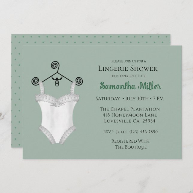 Lingerie Shower Invitations (Front/Back)