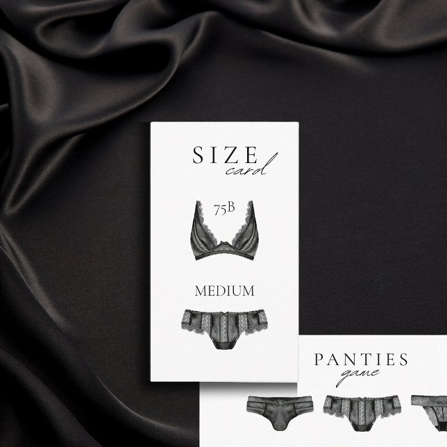 Lingerie Shower Size Card Black Lace (Creator Uploaded)