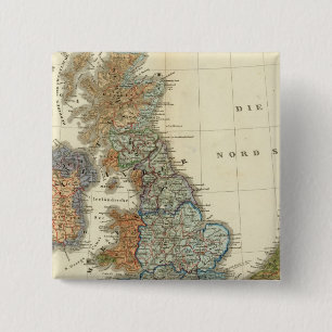 Linguistic map of British Isles 15 Cm Square Badge
