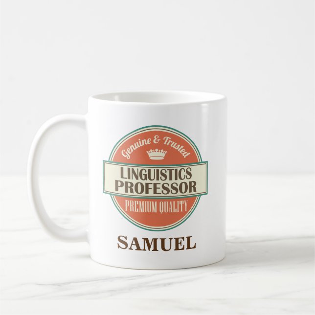 Linguistics Professor Personalised Office Mug Gift (Left)