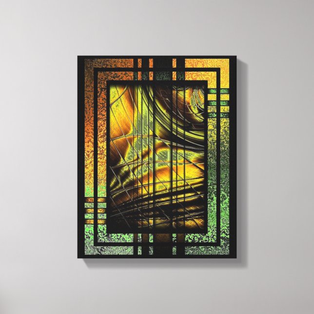 Linien In Honiggold Wrapped Canvas (Front)