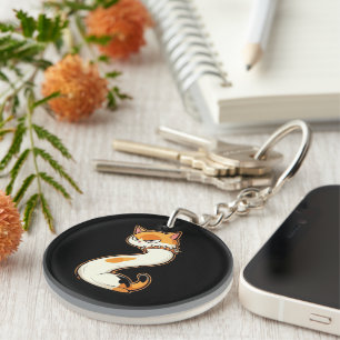 Link & Share Graffiti Calico Cat - Number 2 Key Ring