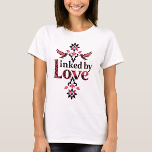 Linked by Love Floral Birds Unisex T-Shirt