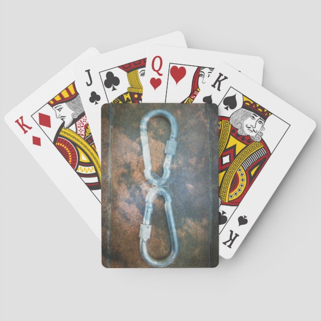 Linked Carabiners Art Print Playing Cards (Back)