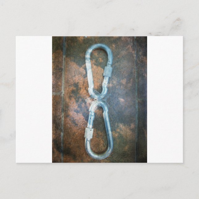 Linked Carabiners Art Print Postcard (Front)