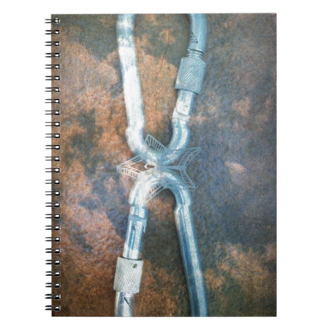 Linked Carabiners Art Print Spiral Notebook (Front)