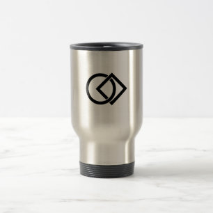 Linked circle and square travel mug