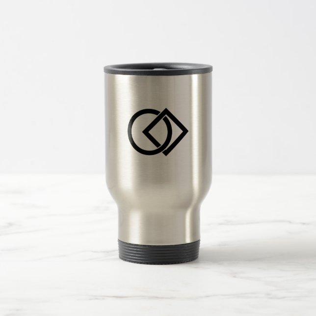 Linked circle and square travel mug (Center)