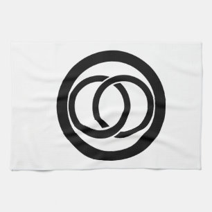 Linked circles in circle tea towel