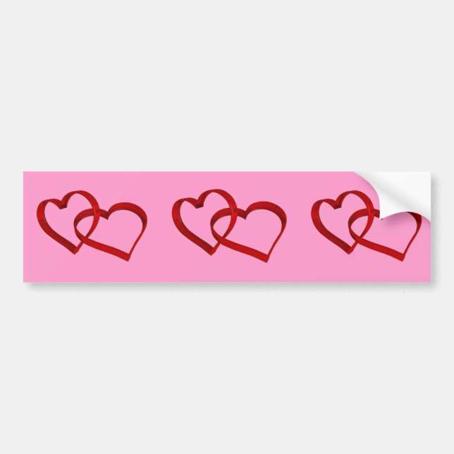 Linked Hearts Bumper Sticker (Front)