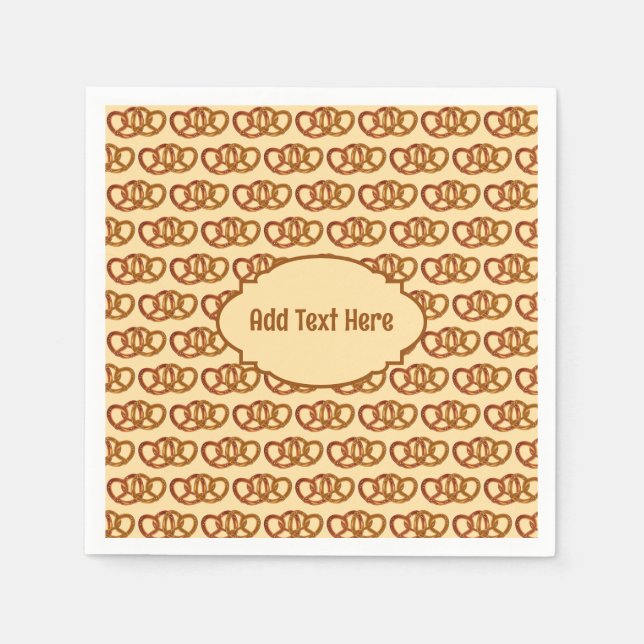 Linked Pretzels Pattern - bakery festival food  Napkin (Front)