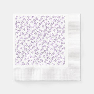 Linked Purple Heart Pattern Over White Napkins