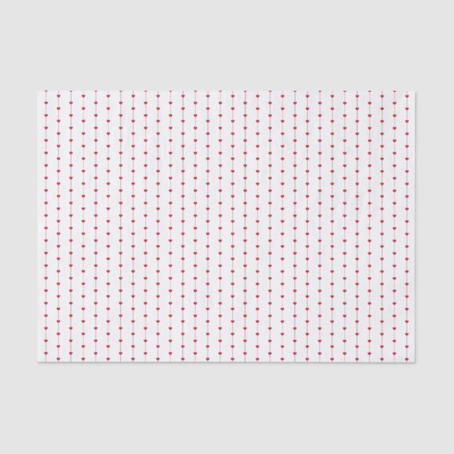 Linked Red Hearts Pattern Tissue Paper (Front)