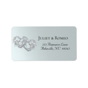 Linked Silver Hearts Return Address Label