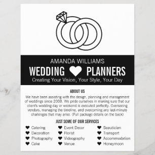 Linked Wedding Rings Design, Wedding Event Planner Flyer